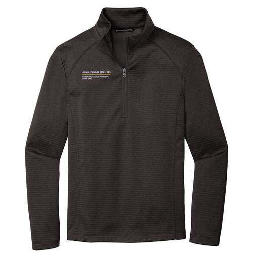 Port Authority Diamond Heather Fleece Quarter-Zip Pullover -- Dark Charcoal Heather
