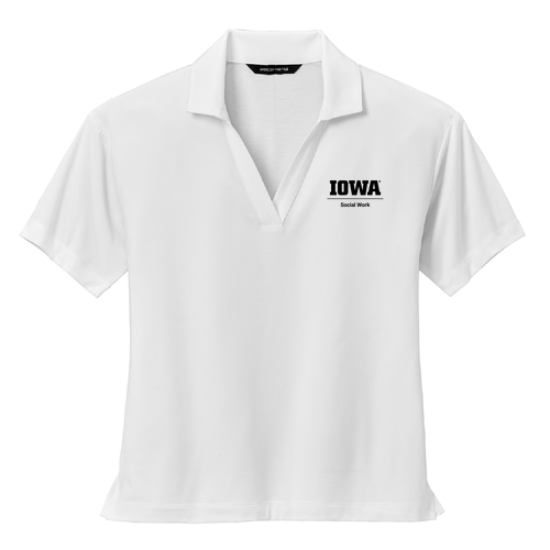 Embroidered Mercer+Mettle Women's Stretch Jersey Polo -- White