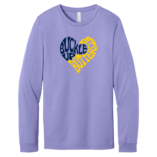 Bella Canvas Soft Fitted Heather CVC Long Sleeve Tee -- Heather Dark Lavender