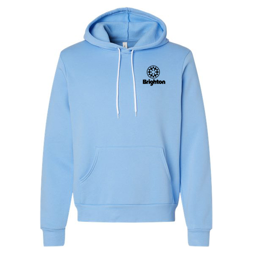 Brighton Logo 2 Black Ink -- Pullover Hooded Sweatshirt Carolina Blue