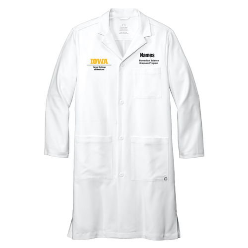 Biomedical Science Wonderwink Men's Long Lab Coat -- White