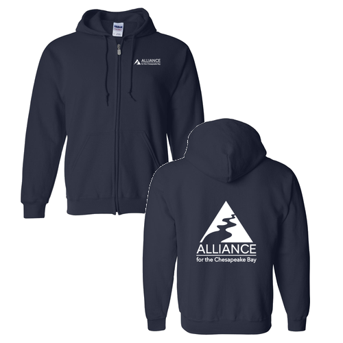 Gildan Full Zip Hooded Sweatshirt -- Navy