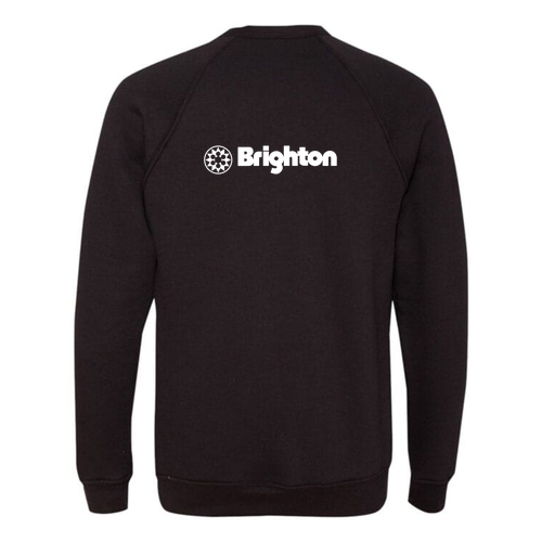 Brighton Logo 2 White Ink -- Crewneck Sweatshirt Black