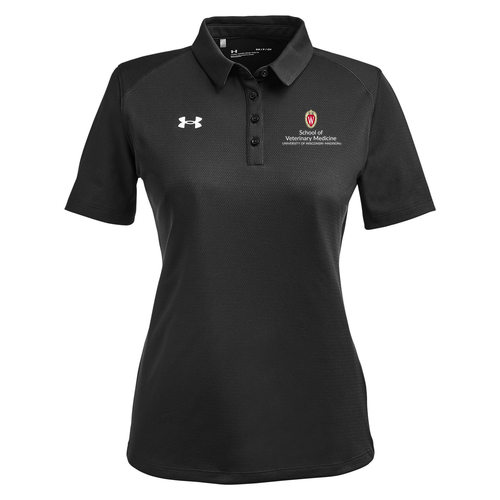 Under Armour Ladies' Tech Polo -- Black / Wht _001