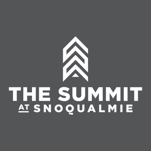 The Summit at Snoqualmie Logo 2 White Ink -- Pullover Hooded Sweatshirt Asphalt