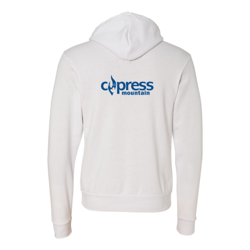 Cypress Mountain Logo 2 Blue Ink -- Pullover Hooded Sweatshirt White