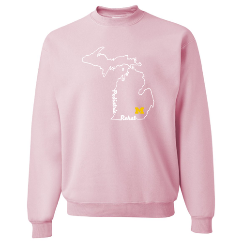 Mens/Unisex Jerzees 8 Oz., 50/50 Nublend Fleece Crewneck Sweatshirt -- Classic Pink