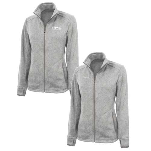 Charles River Ladies Heathered Fleece Jacket -- Light Grey Heather