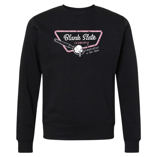 J America Soft Triblend Crewneck Sweatshirt -- Black Solid