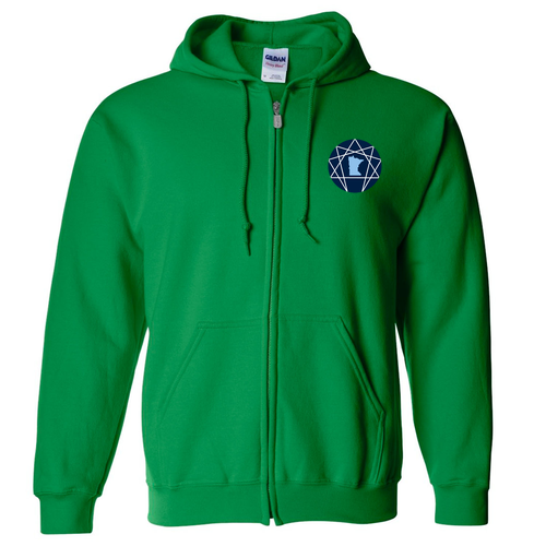Gildan Full Zip Hooded Sweatshirt -- Irish Green