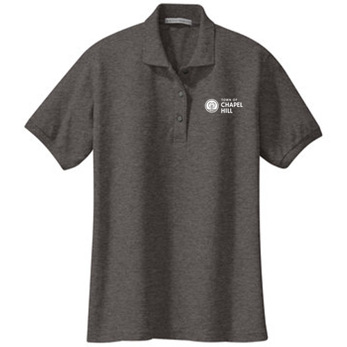Port Authority Ladies Silk Touch Sport Shirt. -- Charcoal Heather Grey