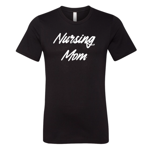 Nursing Mom Bella Canvas Unisex Heather CVC T-Shirt -- Solid Black Blend