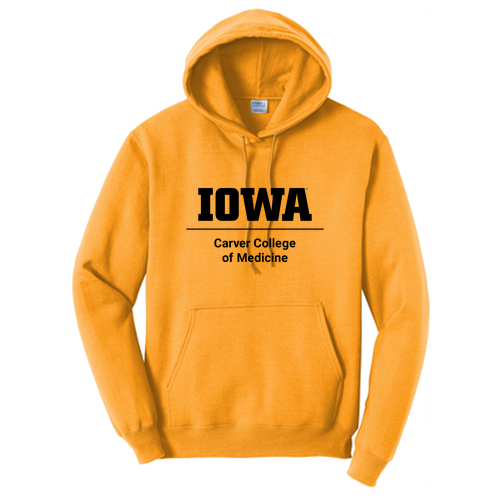 Printed CCOM Logo Port and Company Core Fleece Pullover Hooded Sweatshirt -- Gold