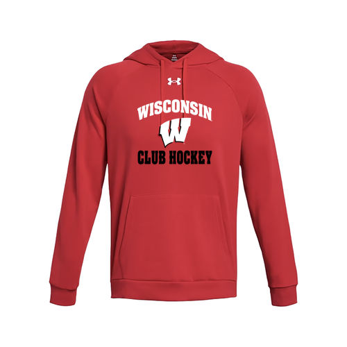 UW Club Hockey Under Armour Hooded Sweatshirt -- Red