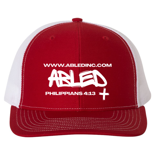 Richardson Snapback Trucker Cap -- Red / White