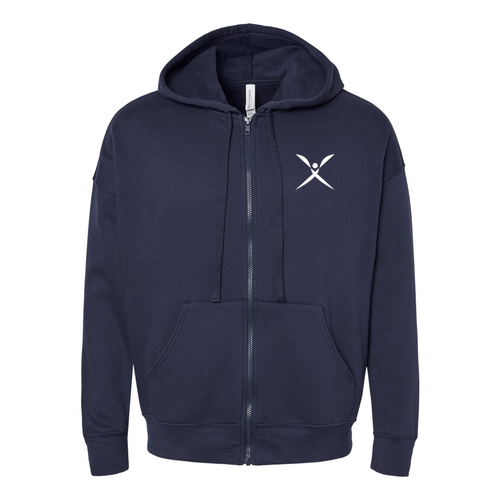 Bella+ Canvas Navy Sponge Fleece Full-Zip Hoodie