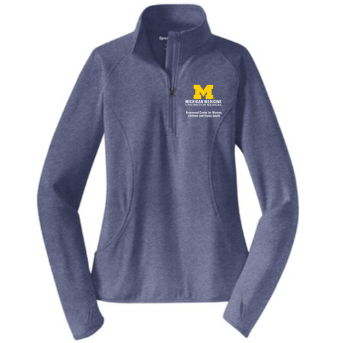 Ladies Briarwood Center for Women Sport Tek Sport Wick Stretch Half Zip Pullover -- True Navy Heather
