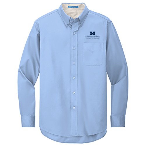 Port Authority Easy Care Long Sleeve Shirt -- Light Blue / Light Stone, $33