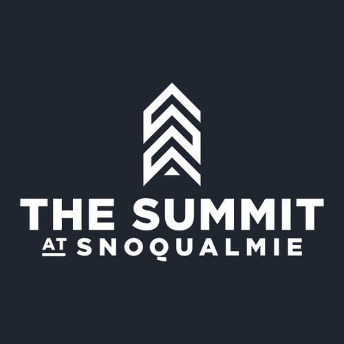 The Summit at Snoqualmie Logo 2 White Ink -- Long Sleeve Midnight Navy
