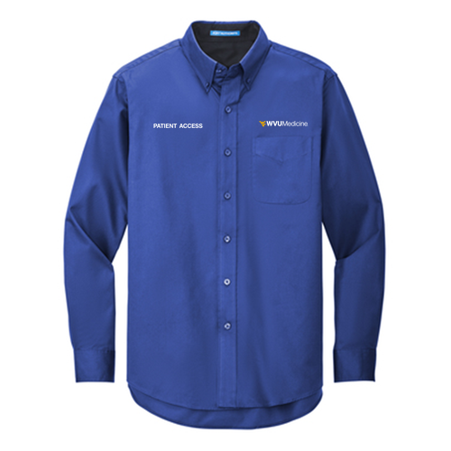 Port Authority Mens Easy Care Long Sleeve Shirt -- Royal / Classic Navy