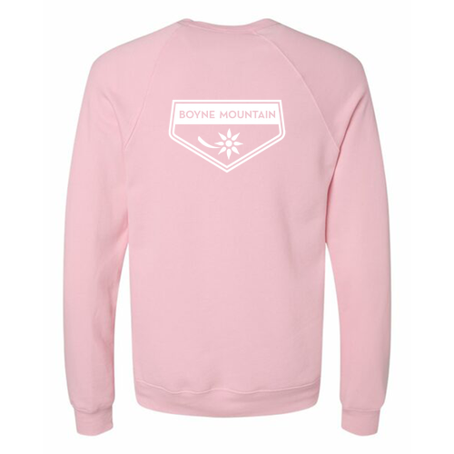 Boyne Mountain Logo 2 White Ink -- Crewneck Sweatshirt Pink