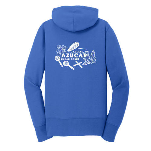 Ladies Fleece Full Zip Hooded Sweatshirt -- Royal