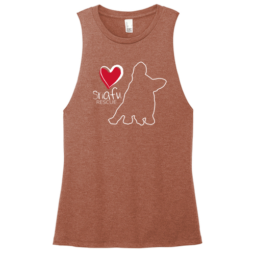 District Women's Perfect Tri Muscle Tank -- Heathered Russet