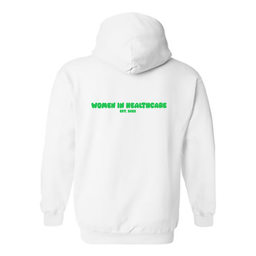 Green WIH Gildan Heavy Blend Hooded Sweatshirt -- White