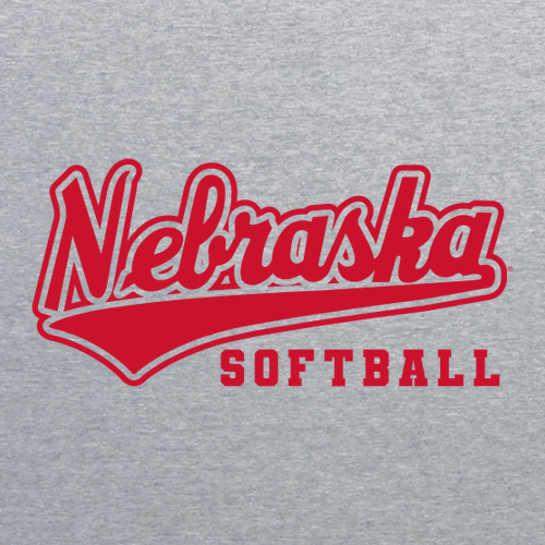 Nebraska Softball Youth Hooded Sweatshirt -- Sport Grey