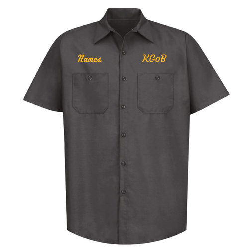 Red Kap Industrial Short Sleeve Work Shirt -- Charcoal