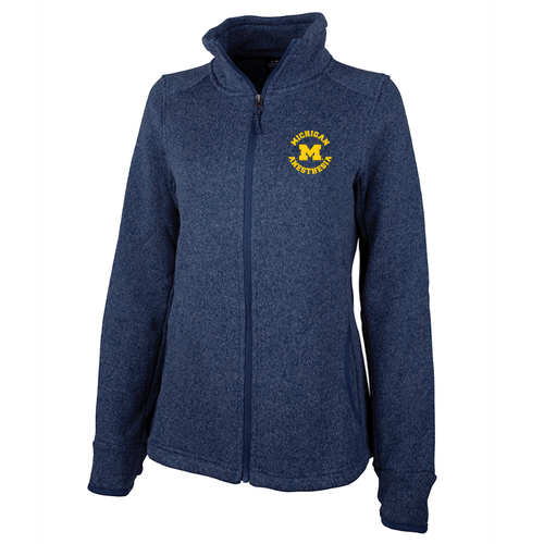 Charles River Ladies Heathered Fleece Jacket -- Navy Heather