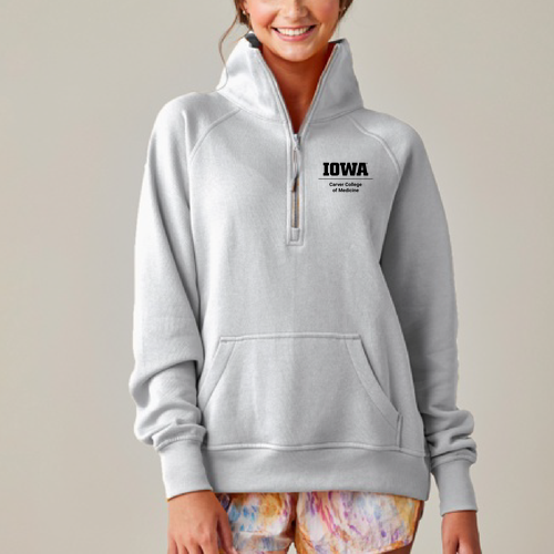 Embroidered Enza Ladies Boxy Half Zip Fleece -- Athletic Heather