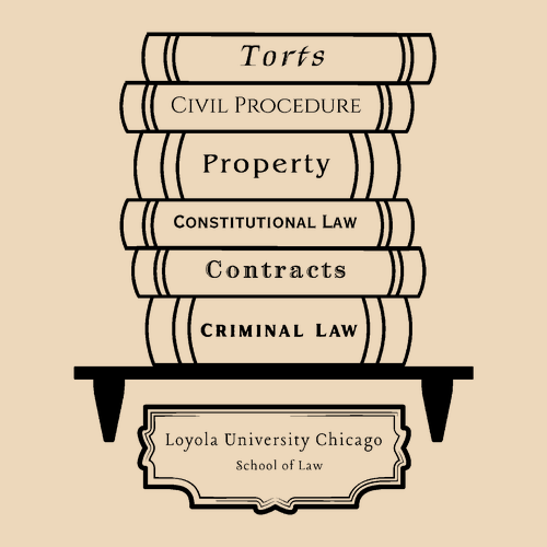 Law Books Tote -- Natural / Red