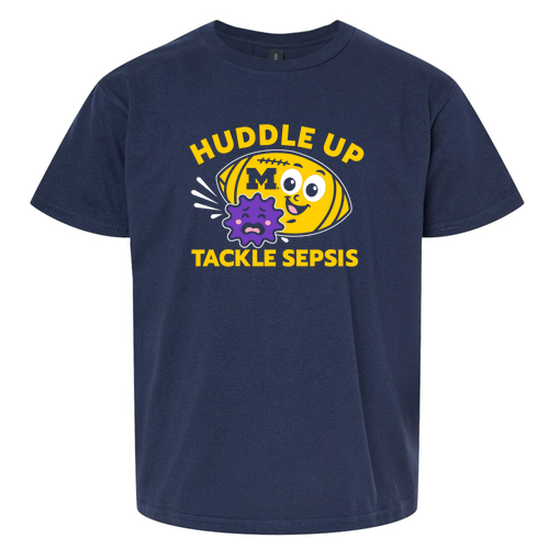 Youth Gildan Softstyle Fitted T-Shirt -- Navy, Tackle Sepsis with Cute Face [HIDE]