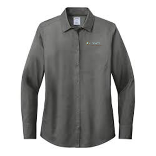 Ladies Brooks Brothers Wrinkle-Free Stretch Pinpoint Shirt -- Deep Black