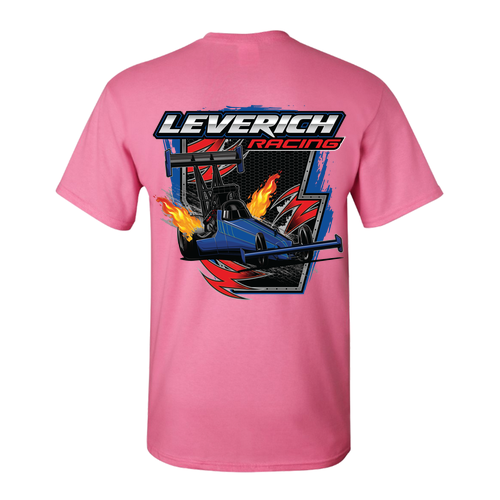 Gildan Heavy Cotton Basic T-Shirt Graphic Front Dragster Back -- Azalea