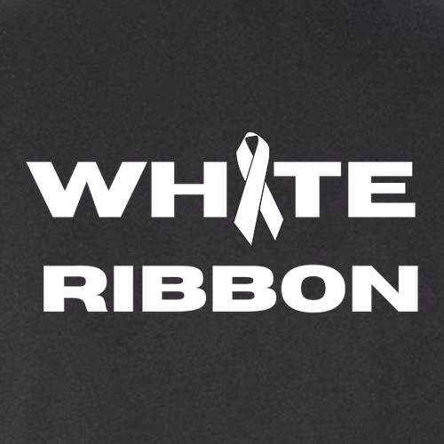 Mens/Unisex White Ribbons Affairs Bella Canvas Jersey T-Shirt -- Dark Grey