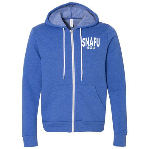 Bella Canvas Unisex Full-Zip Hooded Sweatshirt -- Heather True Royal