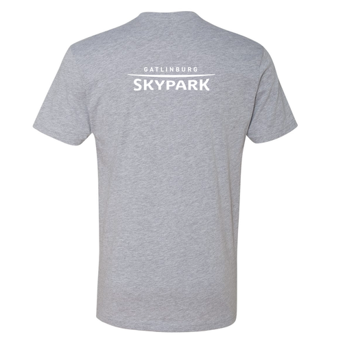 Gatlinburg Skypark Logo 2 White Ink -- Short Sleeve Heather Grey