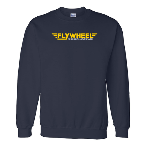 Mens/Unisex Flywheel Gildan DryBlend Crew Neck Sweatshirt -- Navy