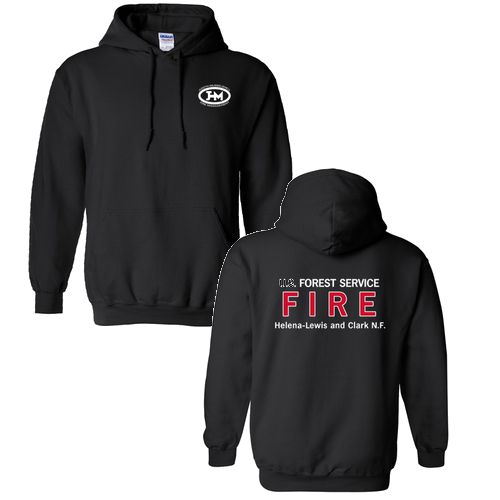 Gildan Heavy Blend Hooded Sweatshirt -- Black -- Front/Back