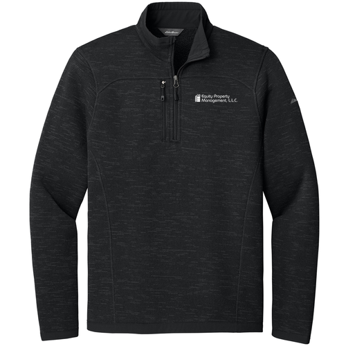 Eddie Bauer Sweater Black Fleece Quarter-Zip