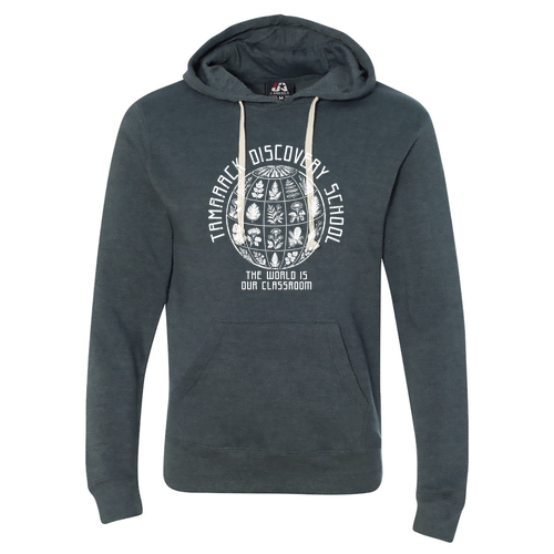 J America J America Men's Triblend Fleece Hooded Sweatshirt Solid Colors -- Navy TriBlend