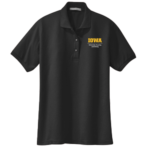 Port Authority Ladies Silk Touch Sport Shirt. -- Black