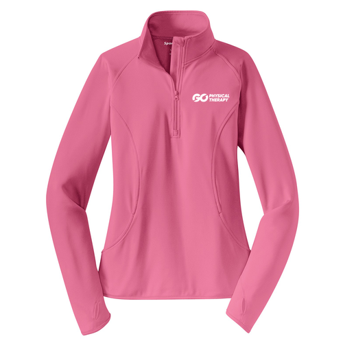 Sport Tek Ladies Sport Wick Stretch Half Zip Pullover -- Dusty Rose