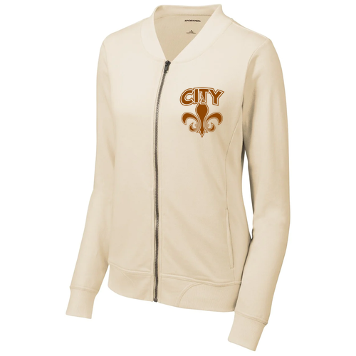 Sport-Tek Ladies Lightweight French Terry Bomber -- Ecru