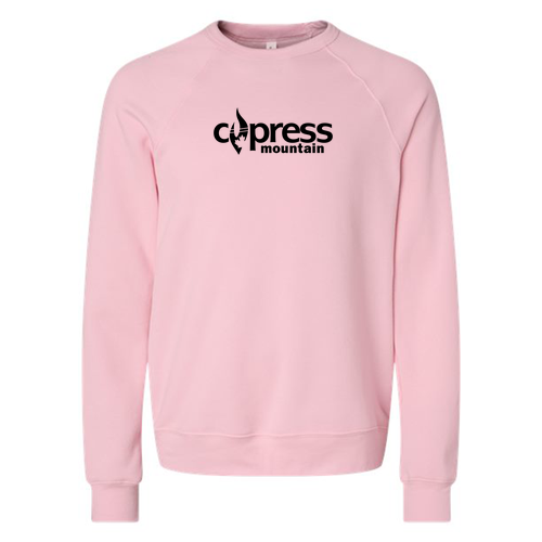 Cypress Mountain Logo 1 Black Ink -- Crewneck Sweatshirt Pink