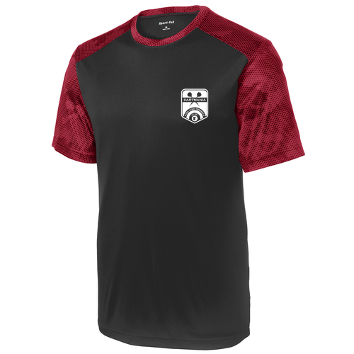 Sport-Tek Camohex Colorblock Tee -- Black / Deep Red