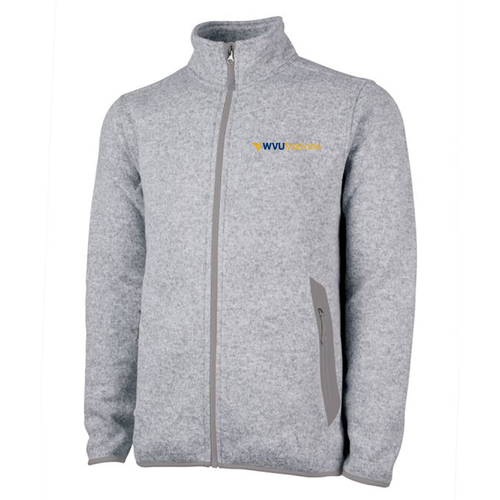 Charles River Mens Heathered Fleece Jacket -- Light Grey Heather