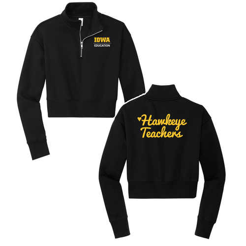 Hawkeye Teachers District  Women's V.I.T. Fleece 1/2-Zip -- Black